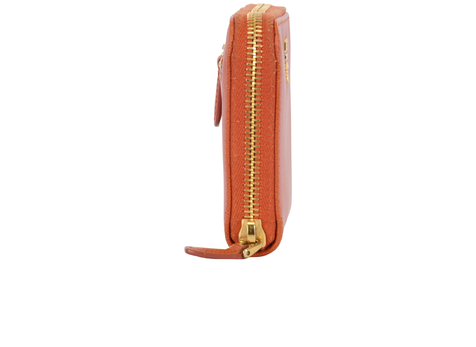Prada Zip Around Wallet, &pound;220, Accessories, Orange, Leather, Side view